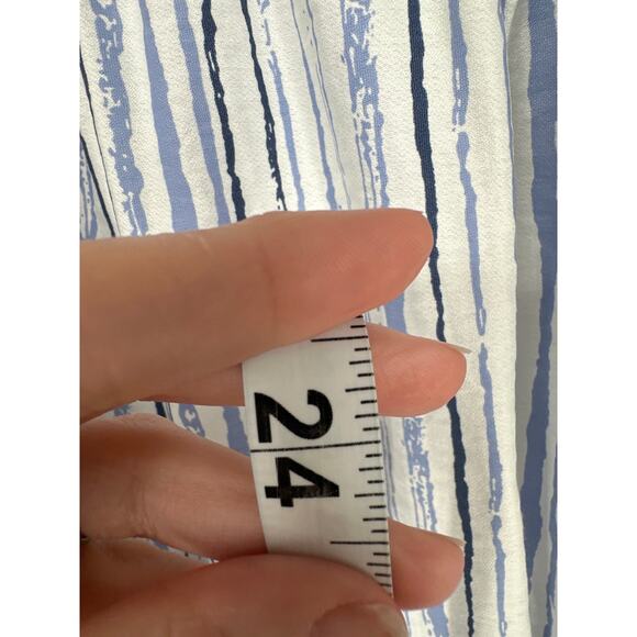 THML Top Womens XS Blue Flowy Tank Pink Crochet Floral Cottage Boho Halter - Picture 5 of 6